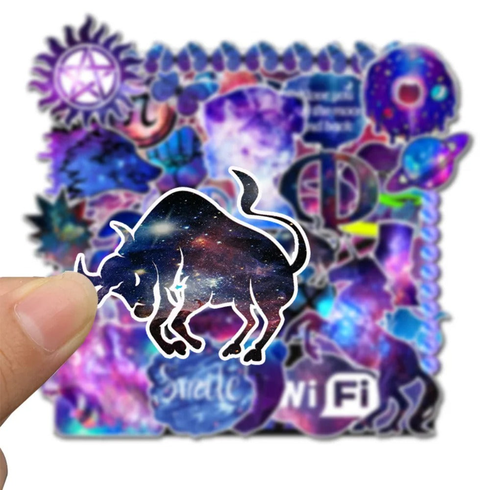 35PCS Starry Sky Cartoon Animal Doodle Stickers Perfect for Suitcases, Skateboards, Guitars, Water Bottles, Pencil Cases Exquisite DIY Desktop Decor Decals