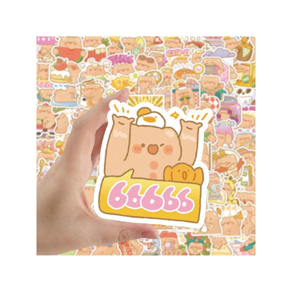 100PCS Cartoon Cute Bear Animal Doodle Stickers Exquisite Fashion Creative DIY Planner Decoration Stickers Suitable for Skateboards, Water Bottles, Helmets, Guitars, and Stationery Boxes