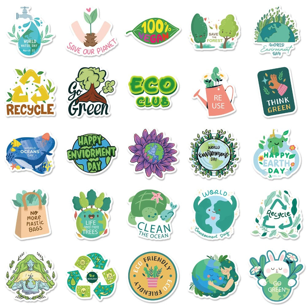 50PCS Cartoon Eco-Friendly Doodle Stickers Exquisite, Fashionable, Creative DIY Journal Decorations Suitable for Helmets, Skateboards, Guitars, Bags, Water Bottles, and Stationery Cases