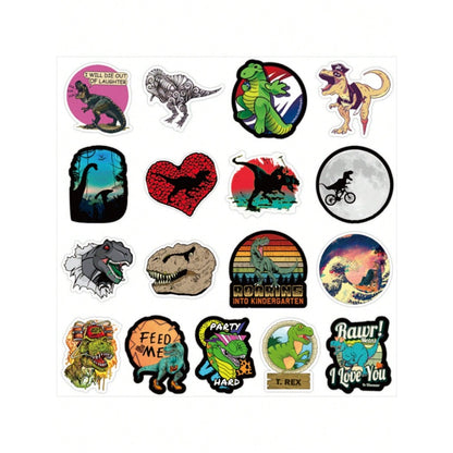 50PCS Cartoon Dinosaur World Doodle Stickers Exquisite, Stylish & Creative DIY Decorative Stickers for Notebooks Suitable for Cups, Helmets, Skateboards, Fridges & Stationery Boxes