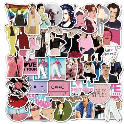50PCS British Pop Singer Merchandise Graffiti Stickers for Suitcases, Laptops, Skateboards, Water Bottles, Helmets, Stationery Boxes, and Elegant Desktop Decor Decals