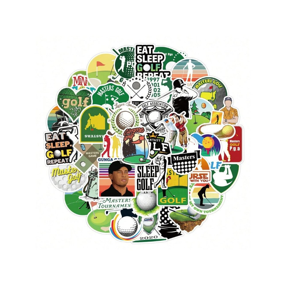 50PCS Sports Series Golf Graffiti Stickers Exquisite, Fashionable, Creative DIY Journal Decorations Suitable for Computers, Skateboards, Bags, Refrigerators, Stationery Boxes
