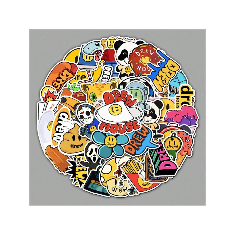 54PCS Cartoon Pop Art Pattern Doodle Stickers Exquisite Creative DIY Journal Decorative Decals Suitable for Water Bottles, Computers, Suitcases, Refrigerators, Stationery Boxes, and Desktops