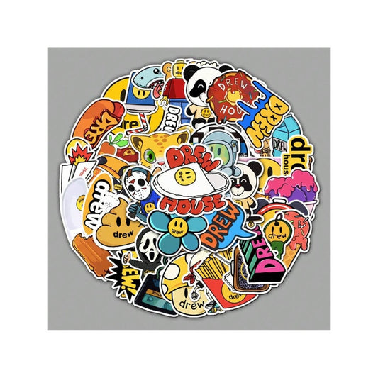 54PCS Cartoon Pop Art Pattern Doodle Stickers Exquisite Creative DIY Journal Decorative Decals Suitable for Water Bottles, Computers, Suitcases, Refrigerators, Stationery Boxes, and Desktops