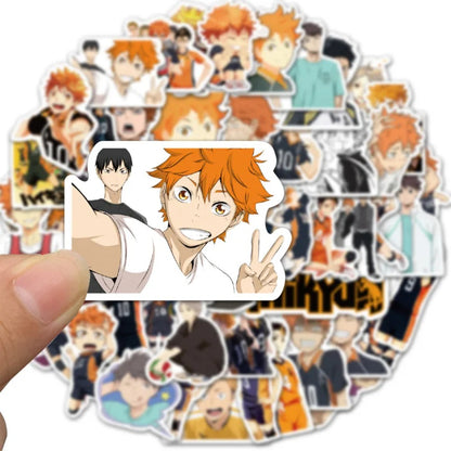 50PCS Haikyu!! Inspired Volleyball Stickers - Anime Sports Doodle Decals for Water Bottles, Laptops & Fan Merch Collection