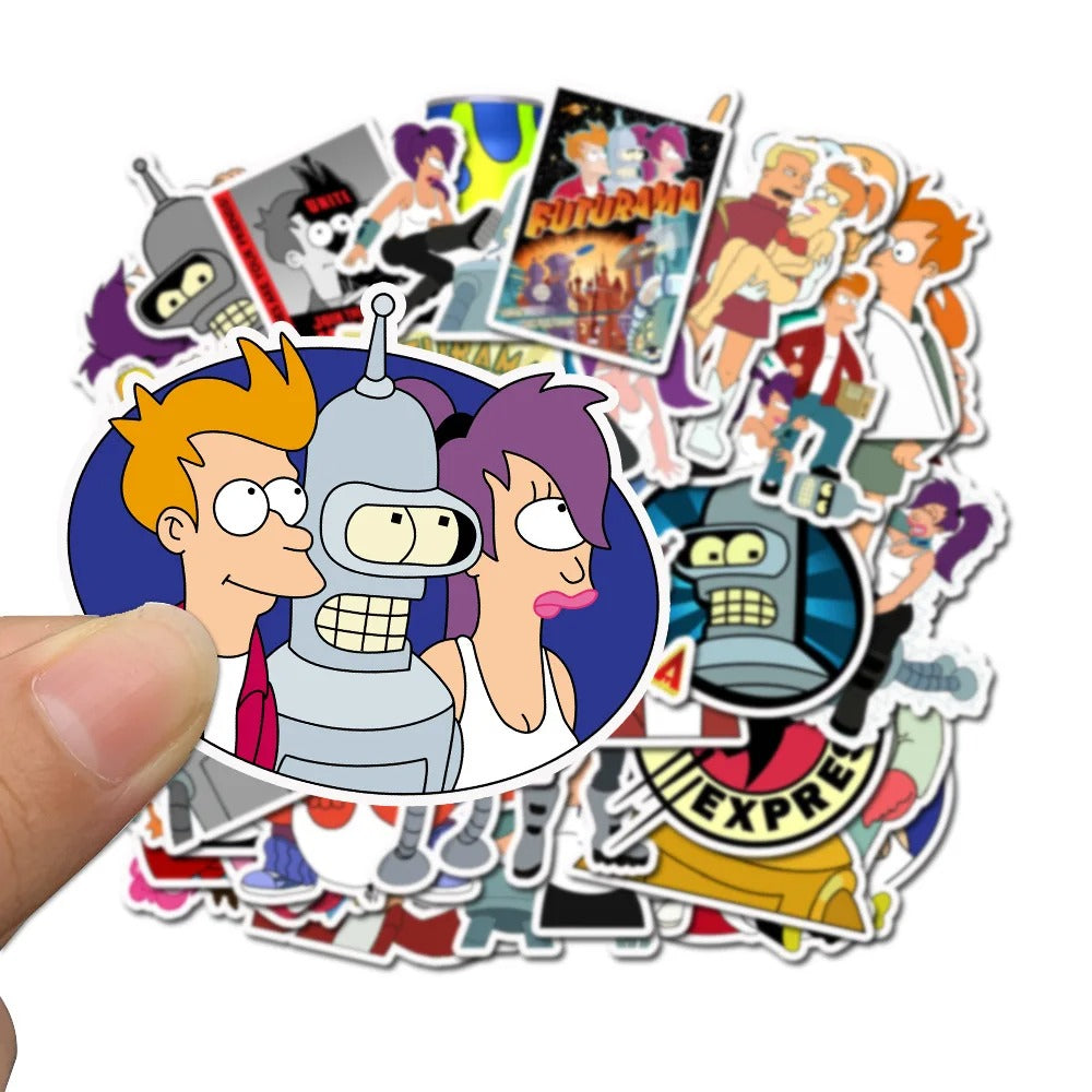 50PCS Cartoon Anime Fly Out Future Graffiti Stickers Exquisite Cartoon Character Decorative Decals Suitable for Skateboards, Water Bottles, Helmets, Guitars, Stationery Boxes, and Desktops