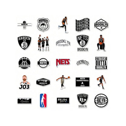 50PCS Cartoon Basketball Team Graffiti Stickers Exquisite, Stylish, Creative DIY Journal Decorations Suitable for Suitcases, Laptops, Skateboards, Water Bottles, Stationery Cases, and Desktops