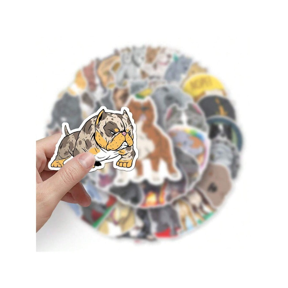 50PCS Cartoon Bully Dog Graffiti Stickers Exquisite, Stylish, Creative DIY Decorative Decals Suitable for Refrigerators, Water Cups, Guitars, Helmets, Stationery Boxes, and Desktops