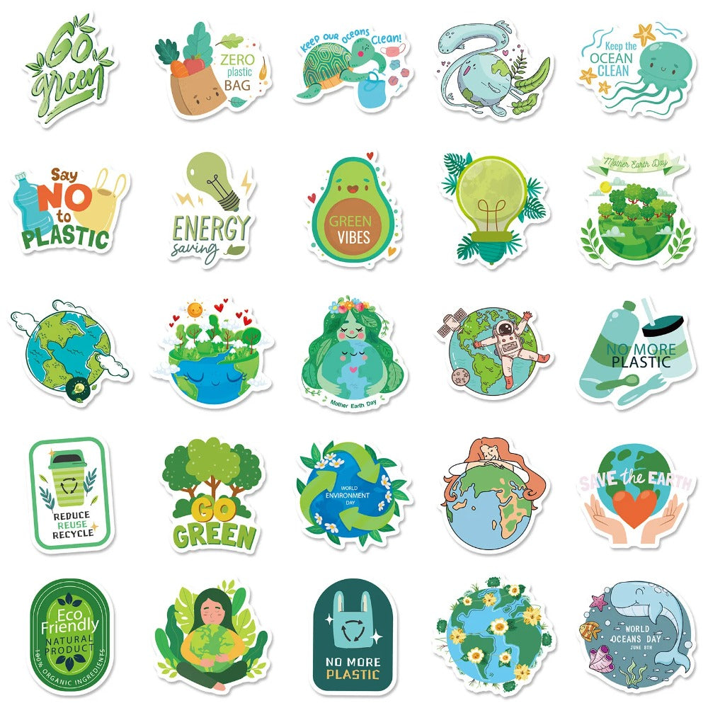 50PCS Cartoon Eco-Friendly Doodle Stickers Exquisite, Fashionable, Creative DIY Journal Decorations Suitable for Helmets, Skateboards, Guitars, Bags, Water Bottles, and Stationery Cases