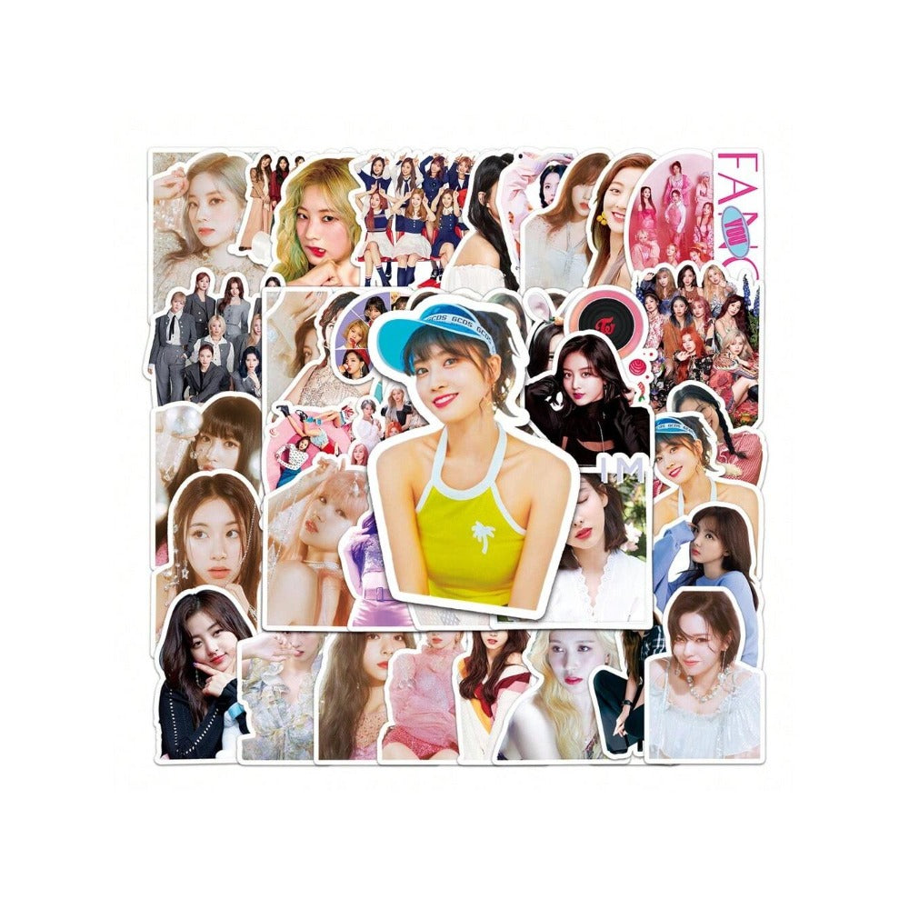 50PCS Popular Korean Girl Group TWICE Graffiti Stickers Perfect for Suitcases, Laptops, Skateboards, Water Bottles, and Journals Exquisite DIY Creative Decorative Decals