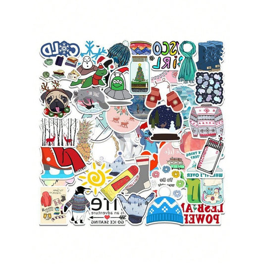 50PCS Cartoon Animal Dazzling Color Graffiti Stickers Exquisite, Fashionable, Creative DIY Journal Decals Suitable for Water Bottles, Helmets, Skateboards, Pencil Cases, and Desktops