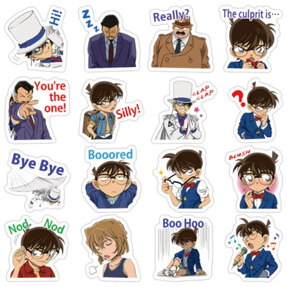 50PCS Classic Anime Detective Conan Doodle Stickers Perfect for Suitcases, Helmets, Skateboards, Laptops, Stationery Boxes Exquisite Desktop Decals