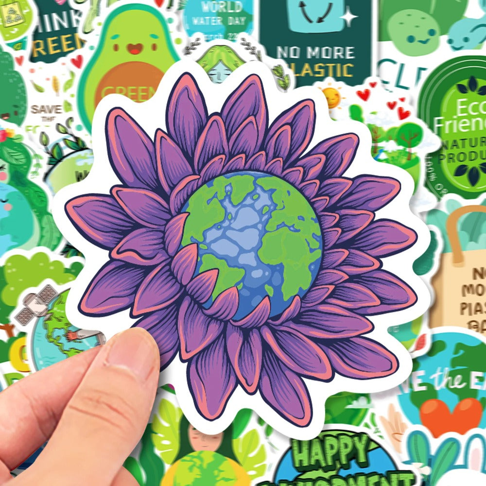 50PCS Cartoon Eco-Friendly Doodle Stickers Exquisite, Fashionable, Creative DIY Journal Decorations Suitable for Helmets, Skateboards, Guitars, Bags, Water Bottles, and Stationery Cases