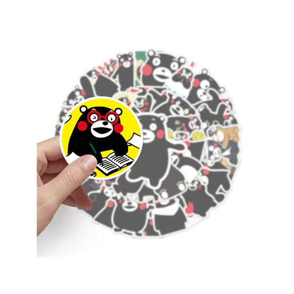 50PCS Cute Kumamon Theme Doodle Stickers Exquisite, Fashionable, Creative DIY Decorative Decals Suitable for Luggage, Laptops, Phone Cases, Mugs, and Stationery Boxes