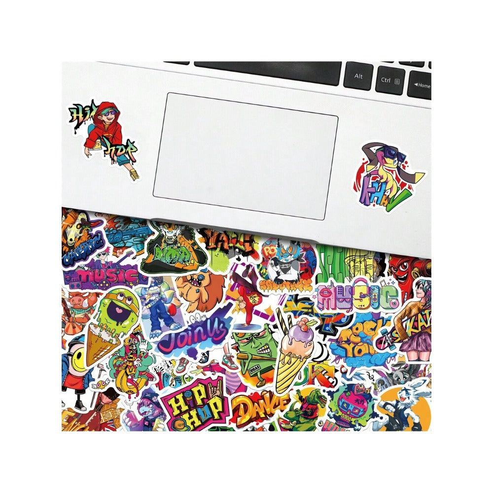 50PCS Street Graffiti Series Stickers Exquisite, Fashionable, Creative DIY Decorative Decals Suitable for Refrigerators, Guitars, Water Bottles, Helmets, Skateboards, Stationery Boxes, and Desktops