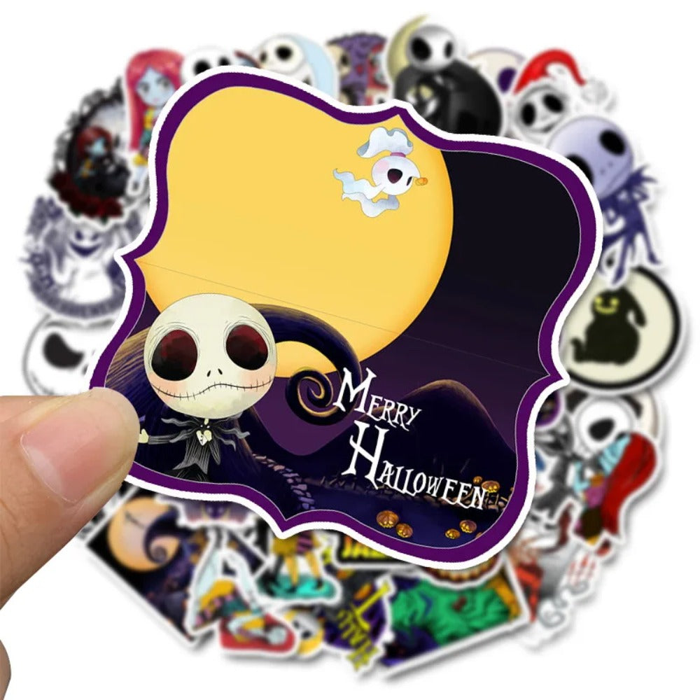 50PCS Hallow-Christmas Horror Night Stickers - Yuletide Terror & Spooky Festive Doodle Decals for December Dark Journals, Anti-Christmas Diaries & Holiday Subversion Art Projects