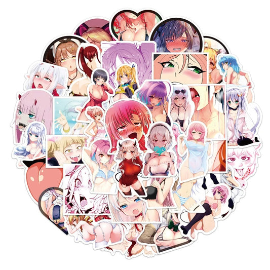 50PCS Anime Bunny Girl Stickers, Playful Cartoon Doodles with Ears for Pop Culture and Stylish Decor