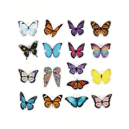 50-Piece Cartoon Rainbow Butterfly Doodle Stickers Exquisite, Fashionable & Creative DIY Decorative Stickers for Notebooks Suitable for Cups, Helmets, Stationery Boxes & Skateboards