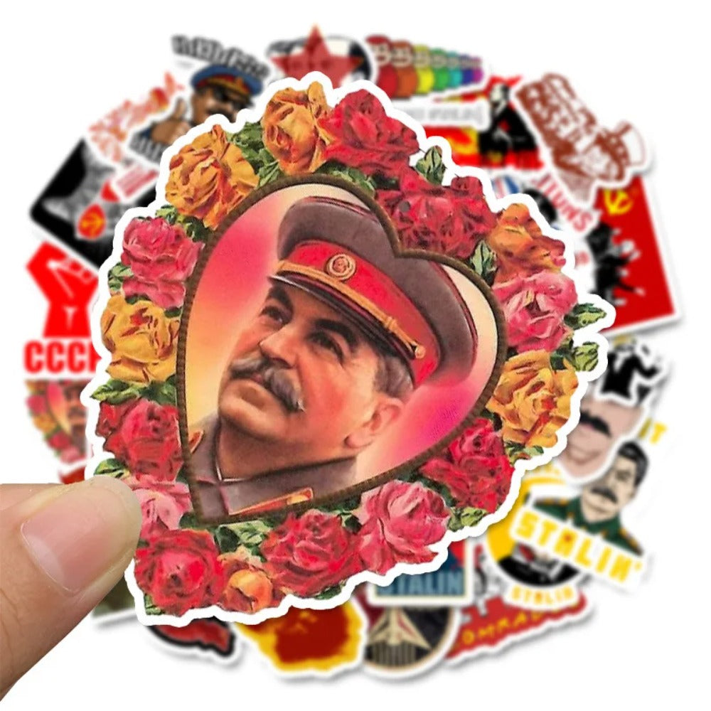 50PCS Art Illustration Retro Red WWII Series Decorative Style Graffiti Stickers Exquisite Fashion Creative DIY Decorative Decals Suitable for Mugs, Helmets, Skateboards, Pencil Cases, and Desktops