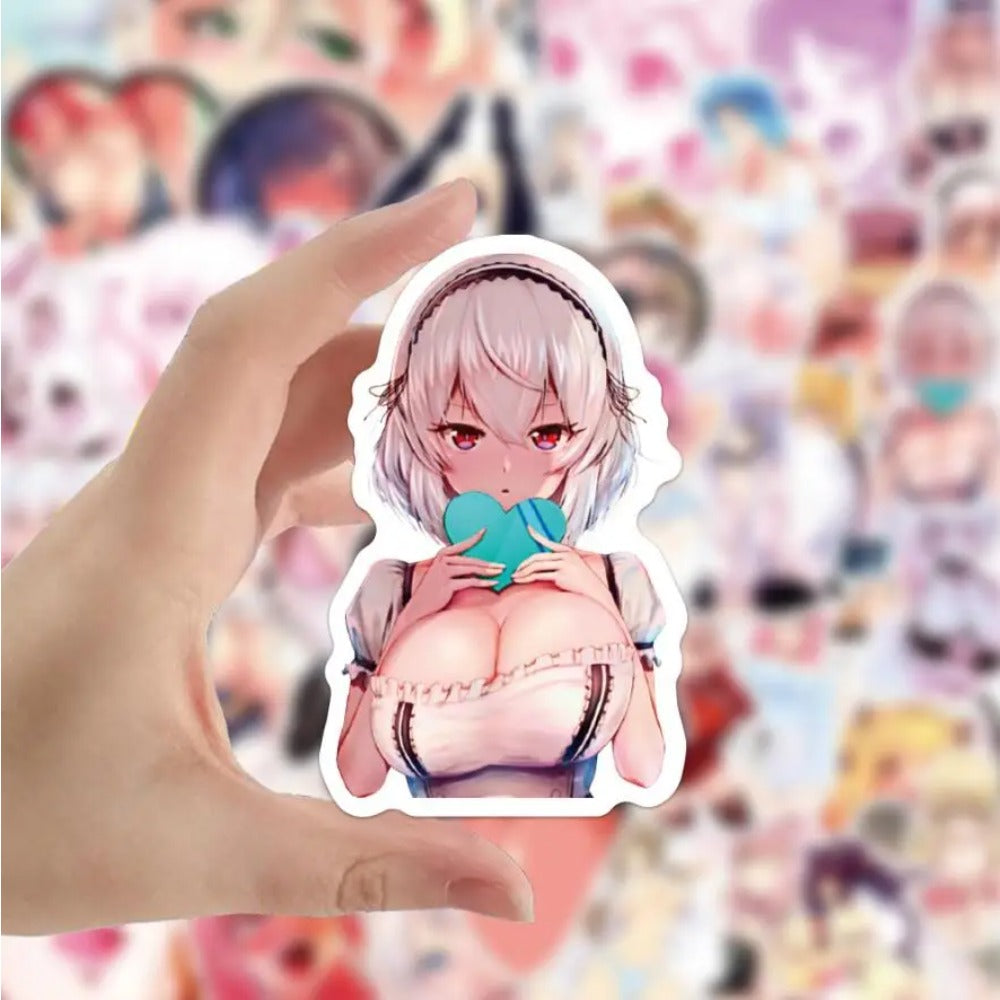 50PCS Anime Bunny Girl Stickers, Playful Cartoon Doodles with Ears for Pop Culture and Stylish Decor