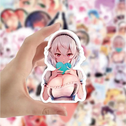 50PCS Anime Bunny Girl Stickers, Playful Cartoon Doodles with Ears for Pop Culture and Stylish Decor