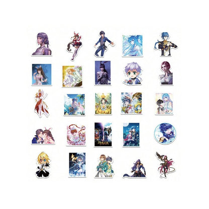 50PCS Cartoon Anime Douluo Continent Doodle Stickers Exquisite and Stylish DIY Decorative Stickers for Notebooks Suitable for Bags, Notebooks, Skateboards, Water Bottles, Helmets, Guitars, and Stationery Boxes