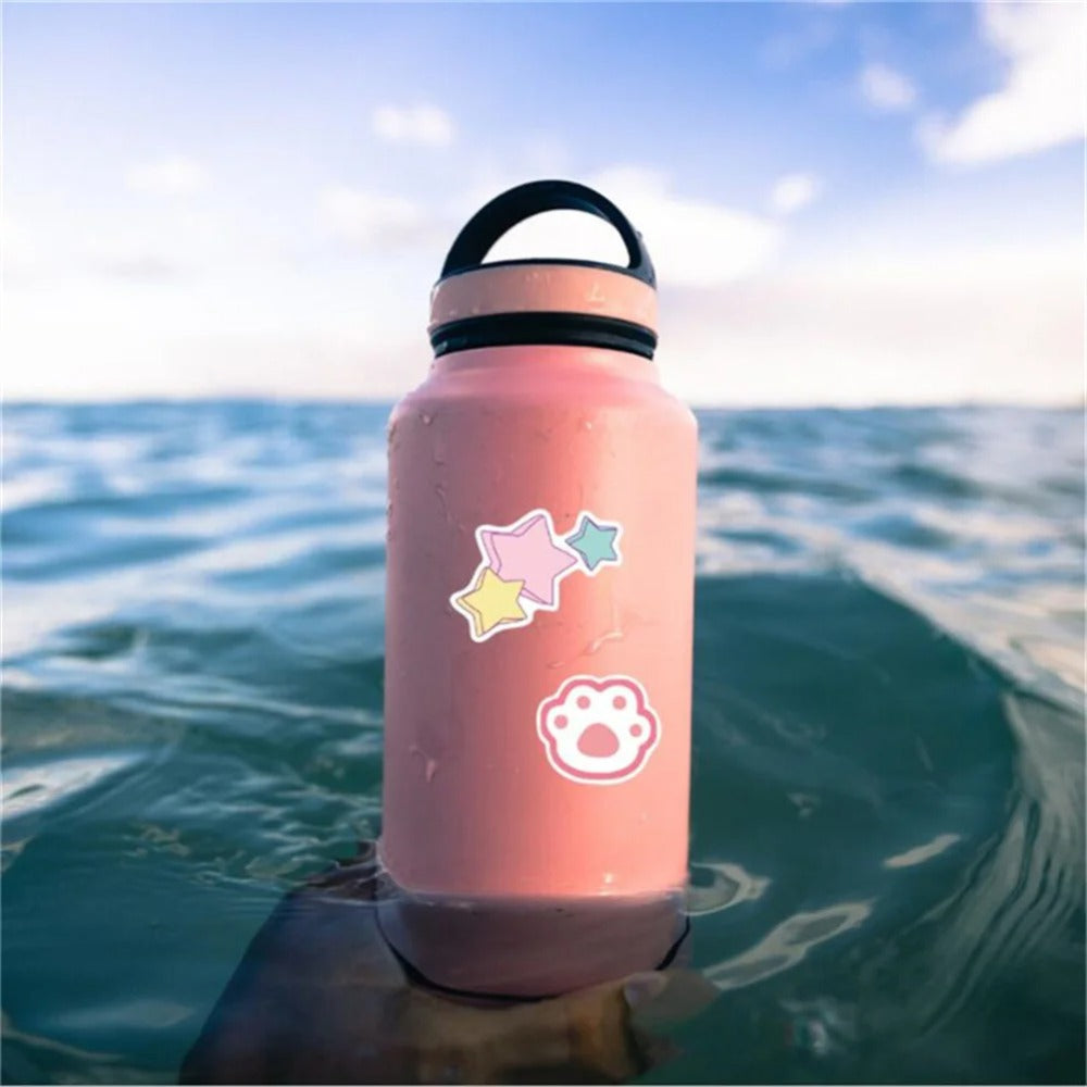 50PCS Cartoon Pink Girl Fresh & Cute Doodle Stickers Exquisite Fashion Creative DIY Journal Decorative Decals Suitable for Cups, Helmets, Skateboards, Refrigerators, Guitars, and Stationery Boxes
