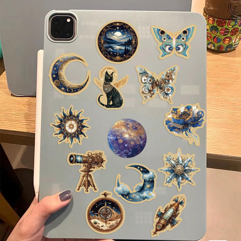 50PCS Cartoon Cosmic Vortex Series Doodle Stickers Creative and Exquisite Decorative Stickers for Notebooks Suitable for Guitar Notebooks, Luggage, Water Bottles, and Stationery Cases