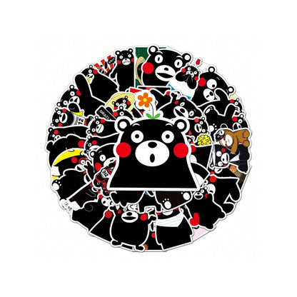 50PCS Cute Kumamon Theme Doodle Stickers Exquisite, Fashionable, Creative DIY Decorative Decals Suitable for Luggage, Laptops, Phone Cases, Mugs, and Stationery Boxes