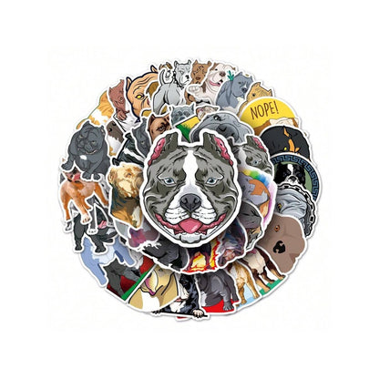 50PCS Cartoon Bully Dog Graffiti Stickers Exquisite, Stylish, Creative DIY Decorative Decals Suitable for Refrigerators, Water Cups, Guitars, Helmets, Stationery Boxes, and Desktops