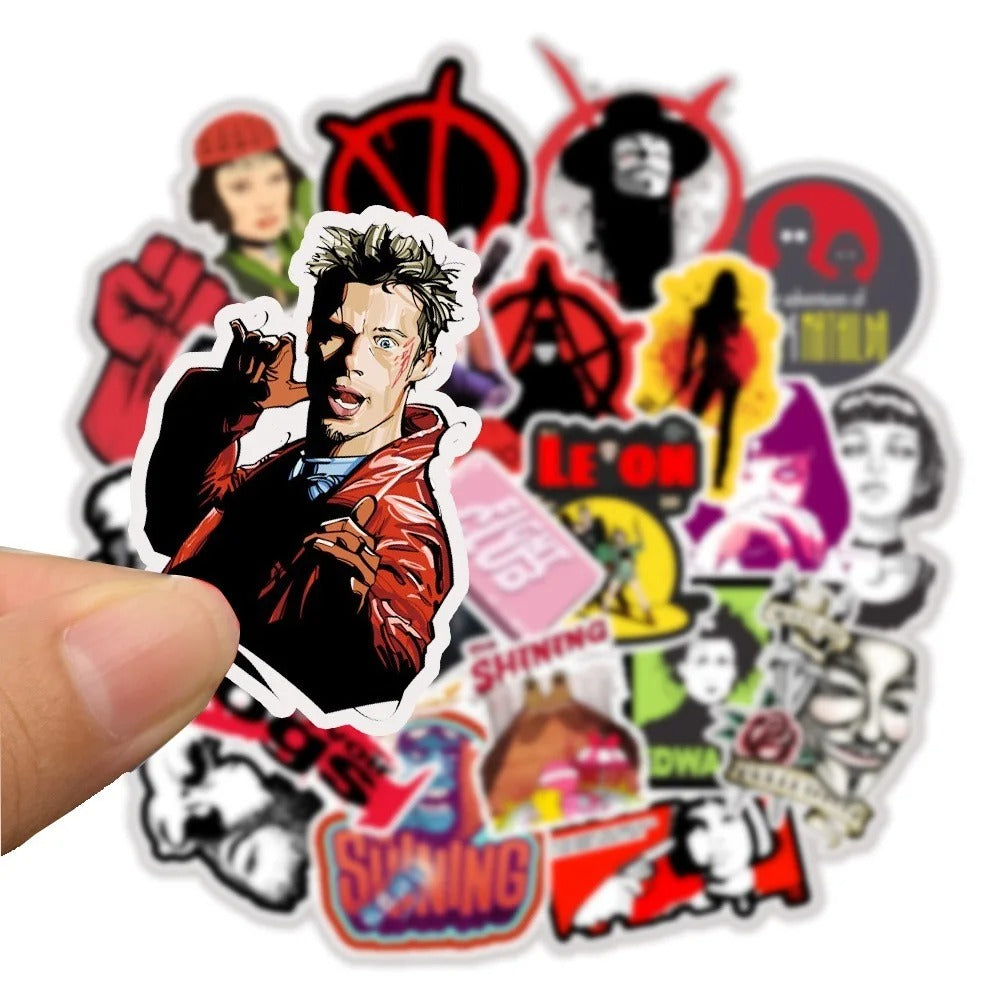 50-Piece Classic European and American Movie Characters Collection Doodle Stickers Perfect for Notebooks, Luggage, Guitars, Water Bottles, Helmets, Stationery Boxes, and Desktop Decor