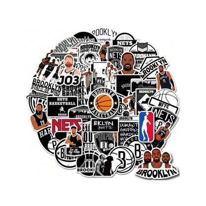 50PCS Cartoon Basketball Team Graffiti Stickers Exquisite, Stylish, Creative DIY Journal Decorations Suitable for Suitcases, Laptops, Skateboards, Water Bottles, Stationery Cases, and Desktops