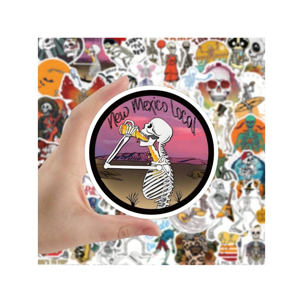 50PCS Cartoon Cute and Stylish Skull Graffiti Stickers Exquisite Creative Decorative Stickers for Notebooks Suitable for Fridges, Skateboards, Helmets, Guitars, Stationery Boxes and Desktops