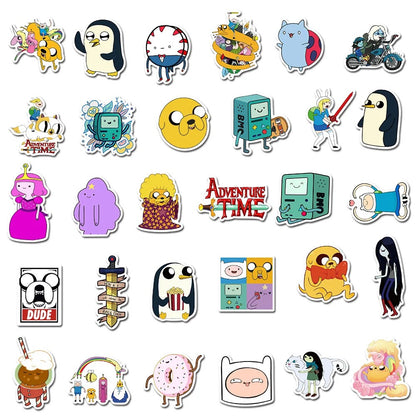 100PCS Adventure Time Psychogeography Stickers - Ooo Cartographic Decals for Post-Apocalyptic Whimsy Maps, Candy Kingdom Politics & Existential Adventure Logs