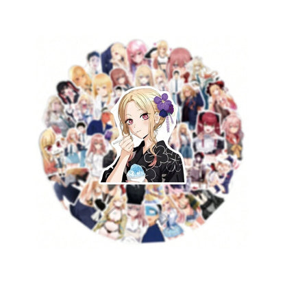 50PCS Anime Dress-Up Dolls Falling in Love Graffiti Stickers Exquisite Fashion Creative DIY Decorative Decals Suitable for Luggage, Laptops, Skateboards, Water Bottles, Stationery Cases, and Desktops