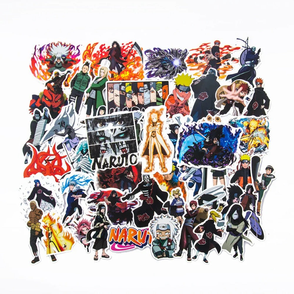 50PCS Konoha Ninja Semiotics Stickers - Shinobi Symbolism Decals for Hidden Village Politics, Chakra Flow Diagrams & Ninja Way Philosophy Journals